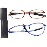 AQWANO 2 Pack Blue Light Blocking Computer Reading Glasses UV Protection Flexible TR90 Frame Lightweight Readers Glasses for Women Men +2.25