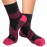TechWare Pro Plantar Fasciitis Socks - Therapy Grade Cushion Ankle Compression Socks Women & Men. Ankle Brace & Arch Support (Blk/Pnk Small)