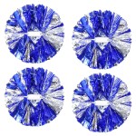 CREATIEE-PRO 4Pcs Metallic Cheerleading Pom Poms, 2 Pair Cheerleader Cheering Squad Pompoms for School Sports Games Team Spirit Cheer