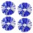 CREATIEE-PRO 4Pcs Metallic Cheerleading Pom Poms, 2 Pair Cheerleader Cheering Squad Pompoms for School Sports Games Team Spirit Cheer