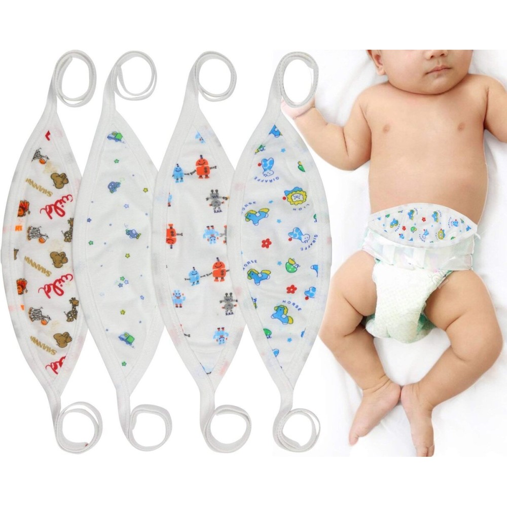 ToBeInStyle Babies\' 4-Pack Comfortable Newborn Baby Belly Binder - Boy - One Size