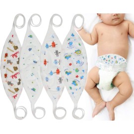 ToBeInStyle Babies\' 4-Pack Comfortable Newborn Baby Belly Binder - Boy - One Size