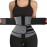 KIWI RATA Neoprene Sauna Waist Trainer Corset Sweat Belt with 2 Straps for Women Sweat Band Compression Cincher Workout Fitness Trimmer,1 Zipper Grey,XX-Large