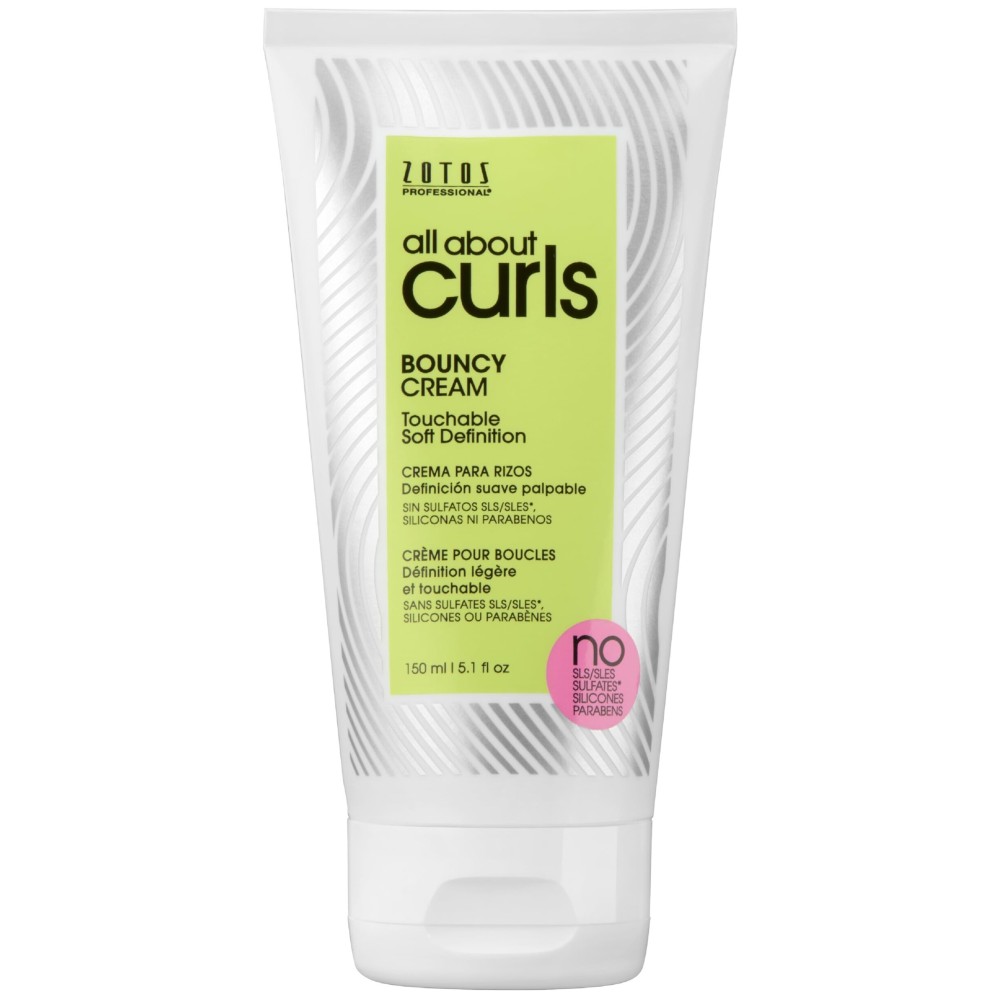 ALL ABOUT CURLS Bouncy Cream Styling | Touchable Soft Definition | Define, Moisturize, De-Frizz | All Curly Hair Types | Vegan & Cruelty Free | Sulfate Free | 5.1 Fl Oz
