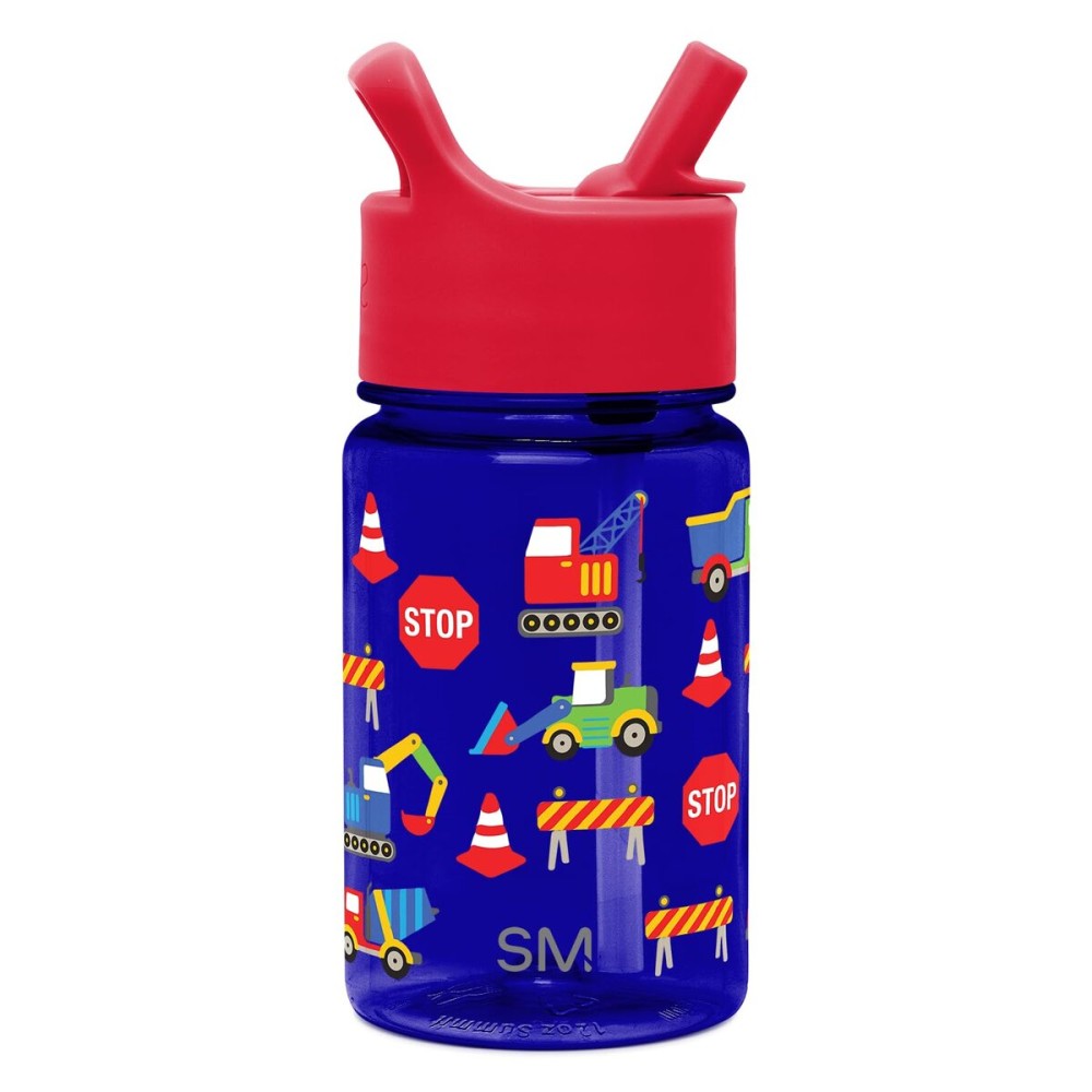 Simple Modern Kids Water Bottle Plastic BPA-Free Tritan Cup with Leak Proof Straw Lid | Reusable and Durable for Toddlers, Boys | Summit Collection | 12oz, Under Construction