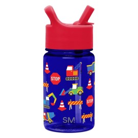 Simple Modern Kids Water Bottle Plastic BPA-Free Tritan Cup with Leak Proof Straw Lid | Reusable and Durable for Toddlers, Boys | Summit Collection | 12oz, Under Construction
