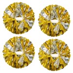 CREATIEE-PRO 4Pcs Metallic Cheerleading Pom Poms, 2 Pair Cheerleader Cheering Squad Pompoms for School Sports Dance Games Team Spirit Cheer
