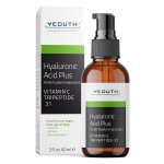 YEOUTH Hyaluronic Acid Serum for Face with Vitamin C, Hydrating Face Serum or Women & Men, Minimize the Look of Wrinkles, Patchy & Dull Skin 2oz