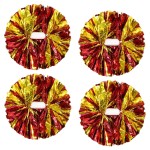 CREATIEE-PRO 4Pcs Metallic Cheerleading Pom Poms, 2 Pair Cheerleader Cheering Squad Pompoms for School Sports Dance Games Team Spirit Cheer
