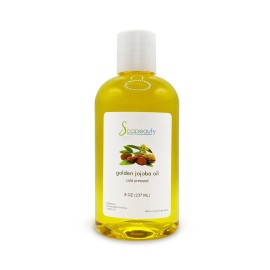 Soapeauty Golden Jojoba Oil | 100% Pure & Natural | Unrefined, Cold Pressed, Hexane Free | Moisturizing Oil for Skin, Face, Hair & Nails | 8 fl oz