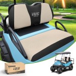 10L0L Golf Cart Seat Covers Universal for Yamaha G29 Drive2 Club Car DS Precedent Tempo Standard Front Seats, Breathable Mesh Bench Seat Cover, No Drilling Seat Cushion - All-Season Comfort