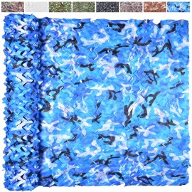 Yeacool Sheerness Camo Netting for Hunting Blind Outdoor Camouflage Netting Bulk Roll for Birthday Party Dinosaur Theme Decor Boat Cover Beach Event (Ocean Camo, 65.6ftx4.9ft, 20m*1.5m)