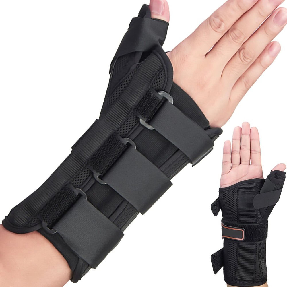 Wrist Brace & Thumb Spica Splint, for De Quervain\'s Tenosynovitis, Tendonitis, Carpal Tunnel & Arthritis Wrist Support Thumb Splint (Right Hand - Medium)