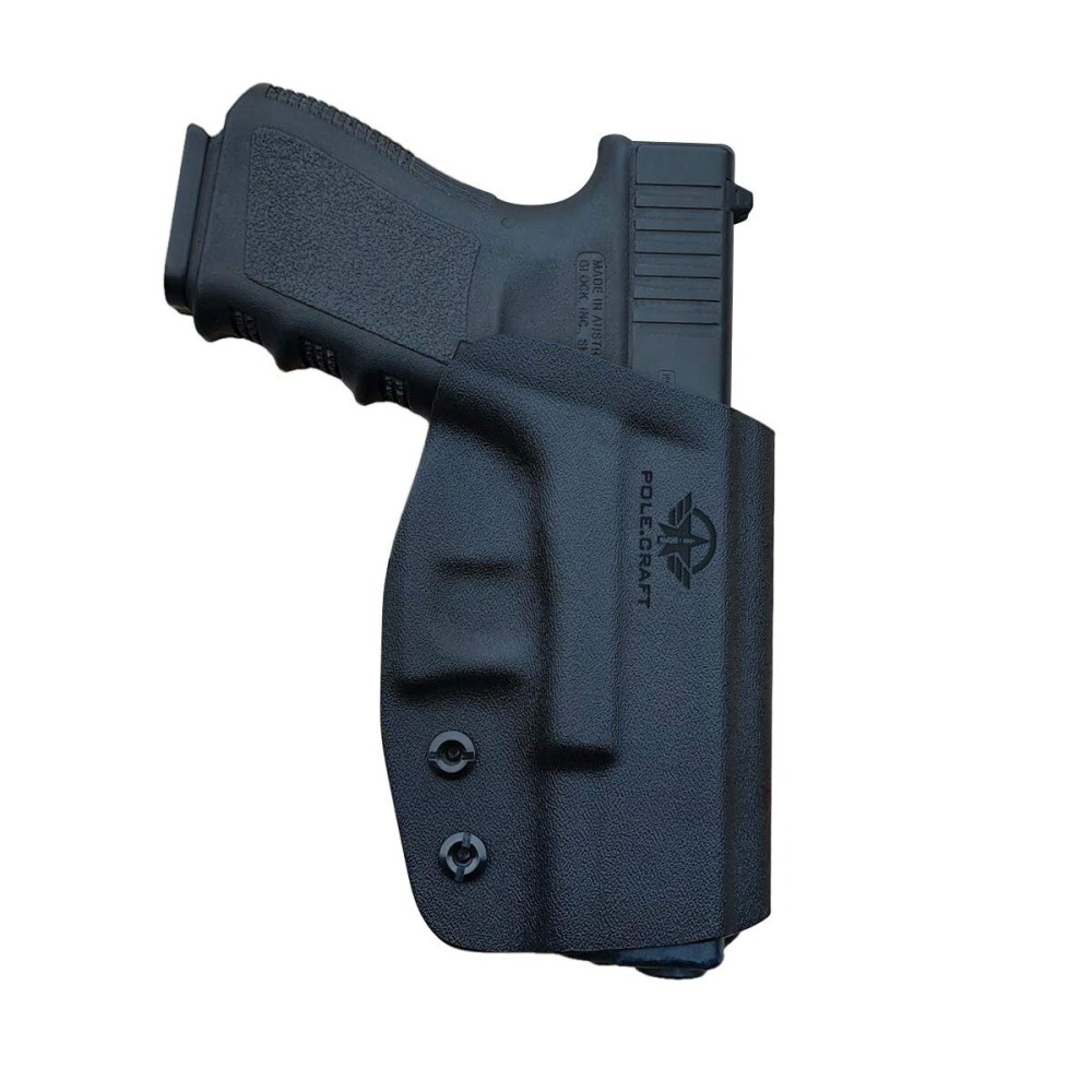 OWB Kydex Holster for Glock 19 19x 25 30s 44 45 17 Glock 26 (Gen 1-5) / 22 23 27 31 32 33 (Gen 3-4) Pistol, Waistband Outside Carry 1.5-2 Belt Clip - Black, Right