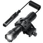 Feyachi Picatinny Tactical Flashlight 1200 Lumens, with Offset Mount & Pressure Switch, 200m Beam, 4H Runtime, Rainproof and Shockproof (Black)