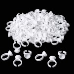 NXJ INFILILA Glue Rings, 600PCS Disposable Lash Extension Supplies, Adjustable Plastic Holder Rings for Beauty, Convenient for Makeup, Nail Art, Tattoo
