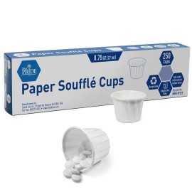 MED PRIDE Disposable 250 Pack Paper Souffle Medicine Cups-0.75 Ounce, Dispenser Paper Cups-Pill Holders for Mixed Pills, Single Dosage-Portion, Food & Dessert Serving