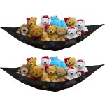 Simple Houseware 2 Pack Stuffed Animal Toy Hammock Net, Corner Wall Storage for Kids Room, Pink