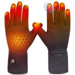 Heated Glove Liners for Men Women,Rechargeable Electric Battery Heating Riding Ski Snowboarding Hiking Cycling Hunting Thin Gloves Hand Warmer (Silicone Grip Liner, Medium/Large)