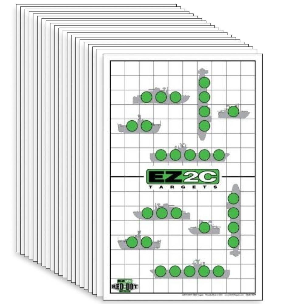 EZ2C Games Style RD09 Shooting Target - Sink The Boats Paper Targets for Shooting Range 11x17 Fun Gun Range Targets for Shooting (Tear-Off Pad 25)