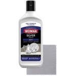 Weiman Silver Cream Cleaner 3-in-1, Anti-Tarnish Technology, Safely Clean, Polish, Shine & Restore, Removes & Prevent Tarnish, 8 Oz with Jewelry Polishing Cloth