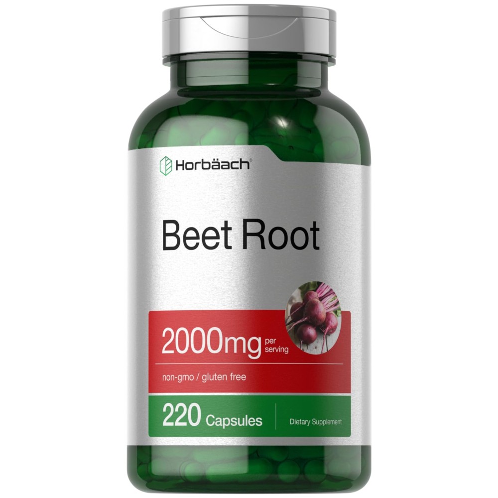 Horbach Beet Root Powder Capsules | 220 Pills | Herbal Extract | Non-GMO, Gluten Free Supplement