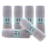 HIPHOP PANDA Baby Washcloths, Rayon Made from Bamboo - 2 Layer Ultra Soft Absorbent Newborn Bath Face Towel - Reusable Baby Wipes for Delicate Skin - Grey, 6 Pack