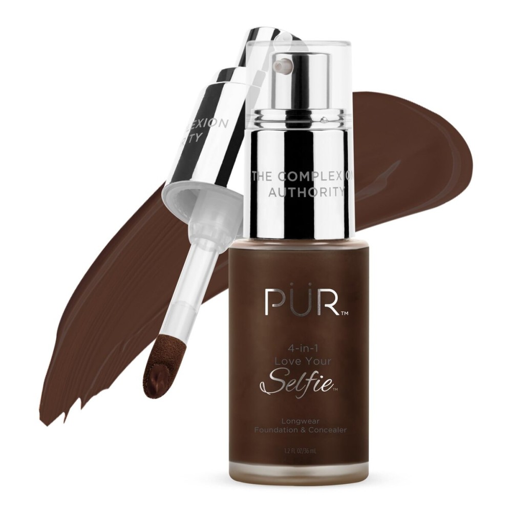 PR MINERALS 4-in-1 Love Your Selfie Longwear Foundation & Concealer, Full Coverage Liquid Foundation, Hydrating Formula, Cruelty Free