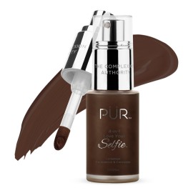 PR MINERALS 4-in-1 Love Your Selfie Longwear Foundation & Concealer, Full Coverage Liquid Foundation, Hydrating Formula, Cruelty Free