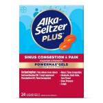 Alka-Seltzer Plus Maximum Strength PowerMax Sinus Congestion and Pain Liquid Gels - Nasal Decongestant, Cough Suppressant, and Pain Relief for Adults and Children 12 Years and Older, 24 Count
