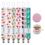 Babygoal Pacifier Clips, 6 Pack Pacifier Holder Clips for Baby Boys and Girls Fits Most Pacifier Styles 6PBM03