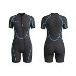 Seaskin Mens 3mm Shorty Wetsuit Womens, Full Body Diving Suit Front Zip Wetsuit for Diving Snorkeling Surfing Swimming X-Large