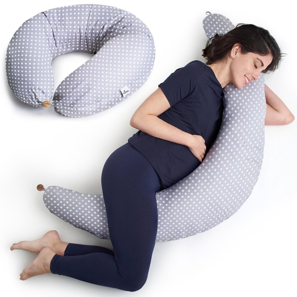 Niimo XXL Pregnancy Pillow & Baby Feeding Pillow - 2022 Double Platinum Winning Maternity Pillow, 100% Cotton Pregnancy Pillow Cover, Machine-Washable, Pregnancy Must Haves