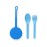 Omie OmieBox Kids Utensils Set with Case - 2 Piece Plastic, Reusable Fork and Spoon Silverware with Pod for Kids (Blue)