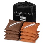 Play Platoon Weather Resistant Cornhole Bags - Set of 8 Regulation Corn Hole - Dark Brown & Light Brown - Durable Duck Cloth Corn Hole for Tossing Game, Includes Tote Bag