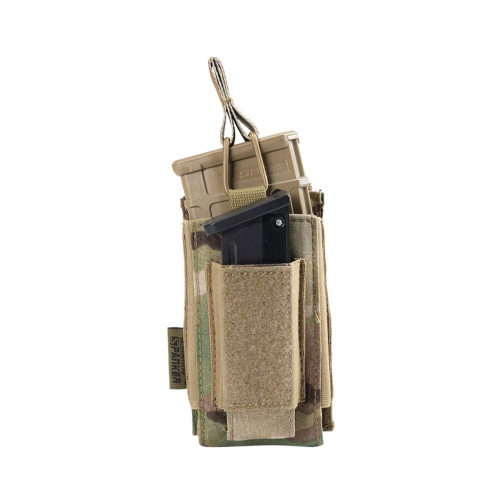 EXCELLENT ELITE SPANKER Open-Top Single/Double/Triple Molle Mag Pouch for M4 M14 M16 AK AR Elastic Rifle Magazines for Pistol Mag Pouch(Multicam)