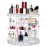 V-HANVER 360 Rotating Makeup Organizer Perfume Organizer Clear Cosmetic Storage Display Case Large Capacity Acrylic Beauty Holder Adjustable Partition Height for Bedroom Dresser or Bathroom Vanity