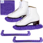 CRS Cross Ice Skate Guards, Soakers and Towel Gift Set. Essential Ice Skating Hard Guard and Soft Skate Blade Cover Accessories for Figure Skating or Hockey (Passion Purple, Small)