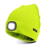 TAGVO Unisex Beanie with The Light, USB Rechargeable LED Headlamp Cap, Hands Free Headlamp Flashlight Hat, Winter Warm Knitted Night Lighted Hat, Men Women Gifts for Dad Father Husband