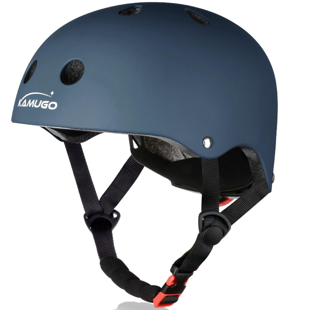 KAMUGO Kids Adjustable Helmet, Suitable for Toddler Kids Ages 2-8 Boys Girls, Multi-Sport Safety Cycling Skating Scooter Helmet (Navy Blue, Small)