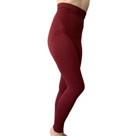 Bioflect Compression Leggings with Bioactive Raised Massaging Knit - for Support and Comfort - Bordeaux M/L