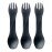 humangear GoBites Uno 3-Pack | Travel & Camping Utensils | Portable & Convertible Dining Ware | Multi-Functional Spork | Dark Gray (x3), Uno (Bulk) 3-Pack
