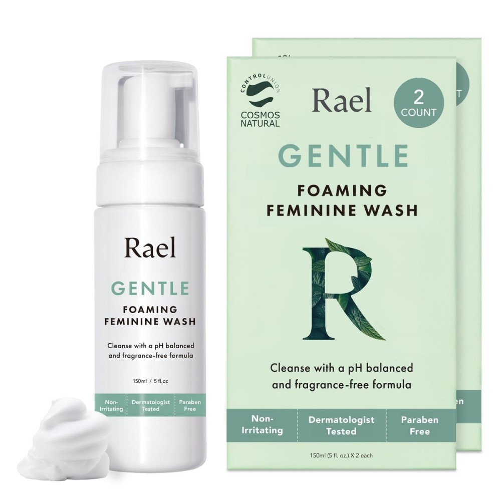 Rael Feminine Wash, Foaming Cleanser for Women, Unscented, Clean Ingredients (5oz, 4 Pack)