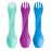 humangear GoBites Uno 3-Pack | Travel & Camping Utensils | Portable & Convertible Dining Ware | Multi-Functional Spork | Mint/Magenta/Light Blue, Uno (Bulk) 3-Pack