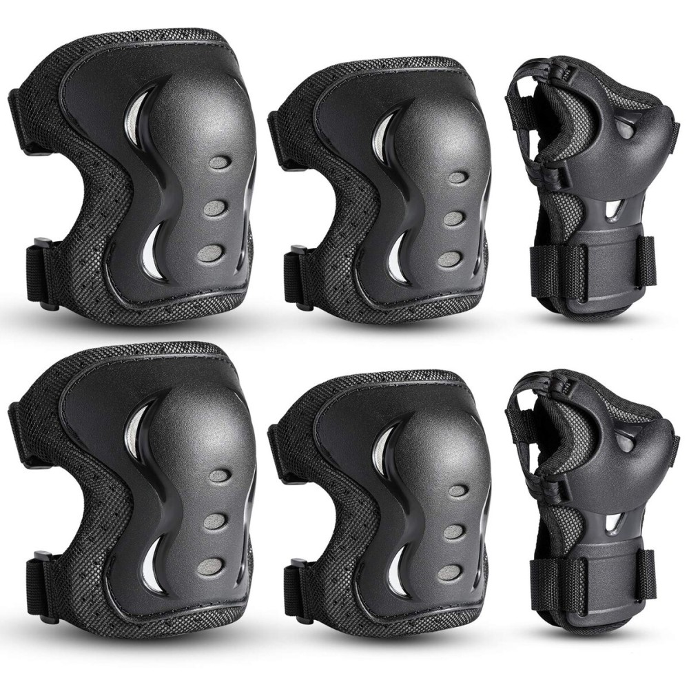 Kids/Youth/Adult Knee Pads Elbow Pads with Wrist Guards Protective Gear Set 6 Pack for Roller Skating Skateboard Cycling Skating Bike Scooter Riding Sports
