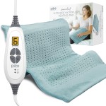 Pure Enrichment PureRelief Ultra-Wide Microplush Heating Pad - 20 x 24 XXL Size & 6 Heat Settings for Temporary Neck, Shoulder & Back Pain Relief - Moist Heat Option & Machine Washable (Sea Glass)