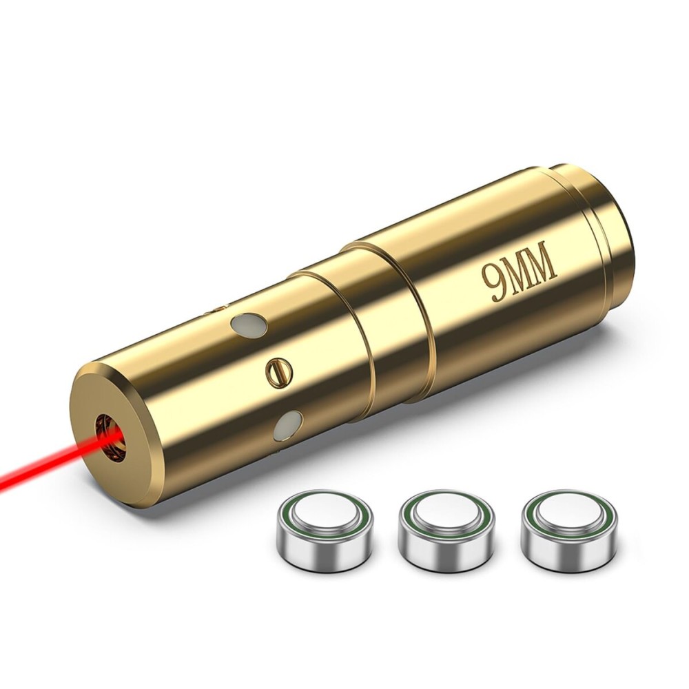 EZshoot 9mm Bore Sight Red Laser Boresighter with Three Batteries