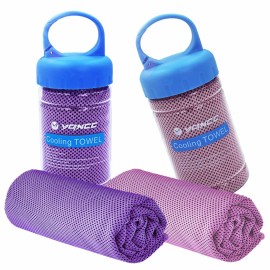 YQXCC Cooling Towel | 2 Pack 47x12 | Ice Cool for Neck | Soft Breathable Microfiber Chilly | for Yoga, Golf, Gym, Camping, Running, Workout & More Activities