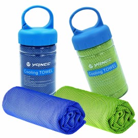 YQXCC Cooling Towel | 2 Pack 47x12 | Ice Cool for Neck | Soft Breathable Microfiber Chilly | for Yoga, Golf, Gym, Camping, Running, Workout & More Activities
