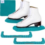 CRS Cross Ice Skate Guards, Soakers and Towel Gift Set. Essential Ice Skating Hard Guard and Soft Skate Blade Cover Accessories for Figure Skating or Hockey (Triple Teal, Small)